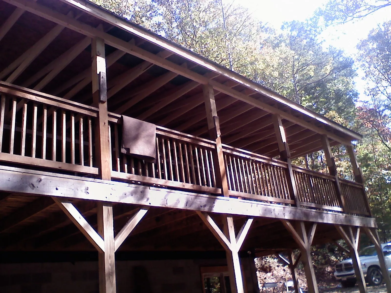 Timber framing under a new elevated porch and deck — Roof Leak Repair in Spring Valley by Roofing Brothers